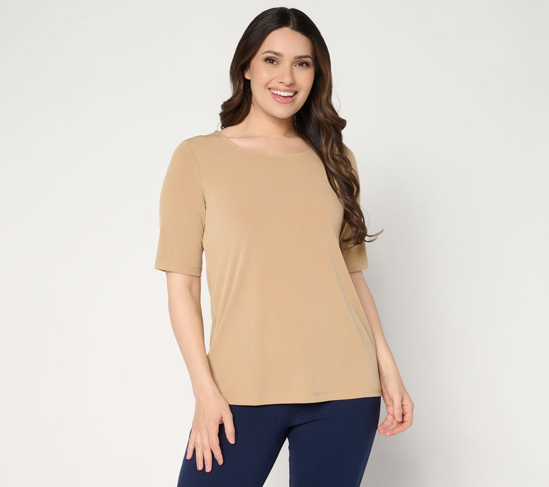 Susan Graver Essentials Liquid Knit Scoop Neck Top — View 15