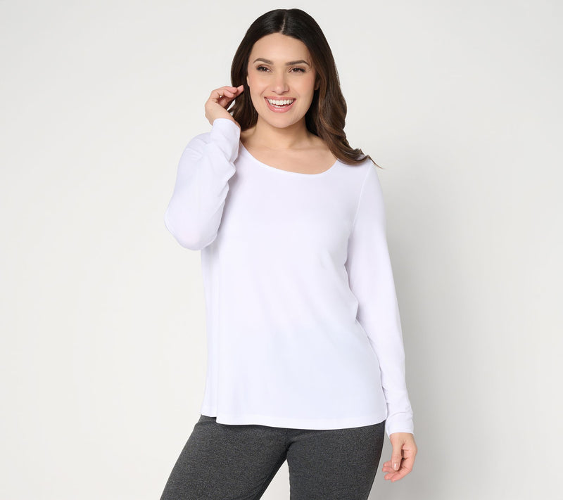 Susan Graver Essentials Liquid Knit Ballet Neck A-Line Top — View 13