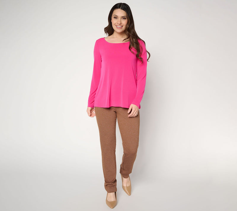 Susan Graver Essentials Liquid Knit Ballet Neck A-Line Top — View 7