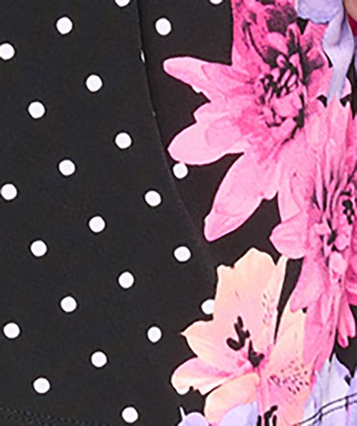 Susan Graver Printed Liquid Knit Button Front Top — View 8