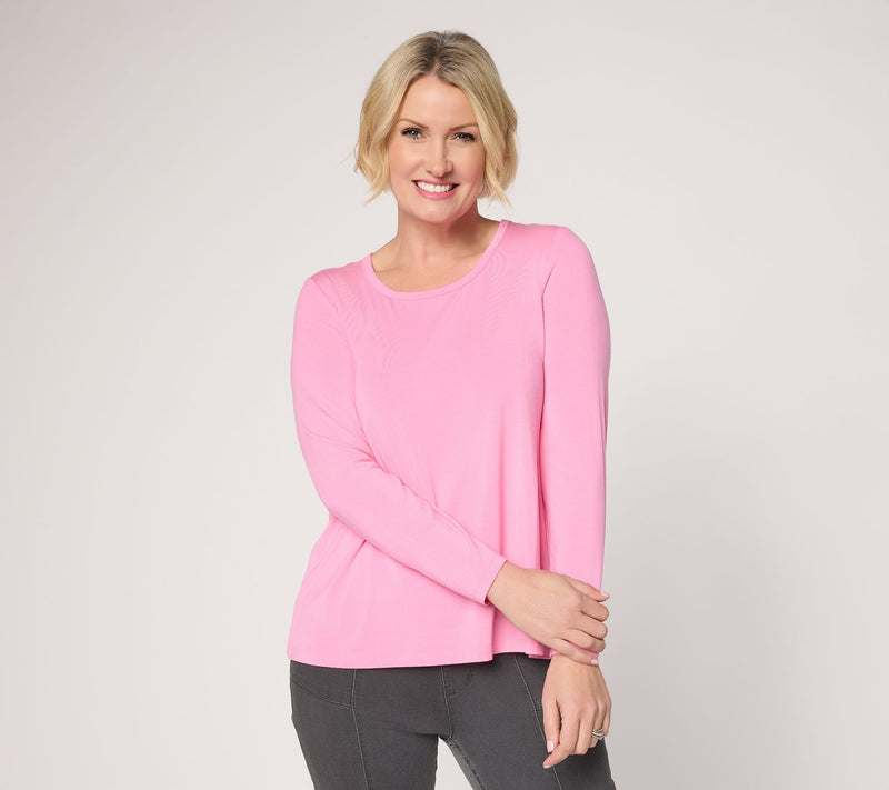 Susan Graver Essentials Rayon Allure Knit Scoop Neck A-Line Top — View 14