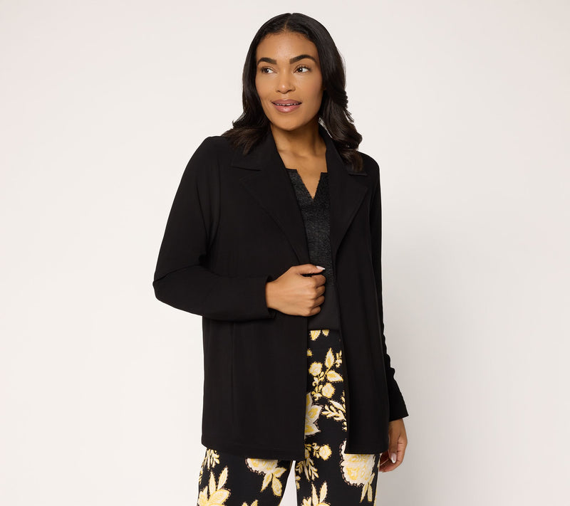 Susan Graver Regular LK Luxe Print or Solid Cardigan — View 13