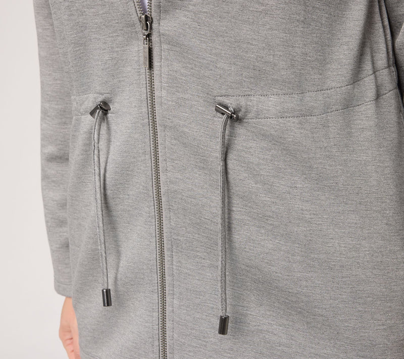 Susan Graver Weekend Regular Serene Knit Zip Front Anorak Jacket — View 6