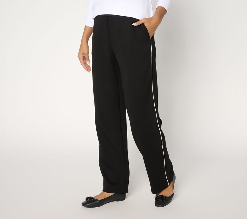 Susan Graver Weekend Regular Serene Knit Wide Leg Pant w/ Side Piping — View 11