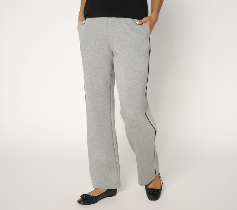 Susan Graver Weekend Regular Serene Knit Wide Leg Pant w/ Side Piping — View 13