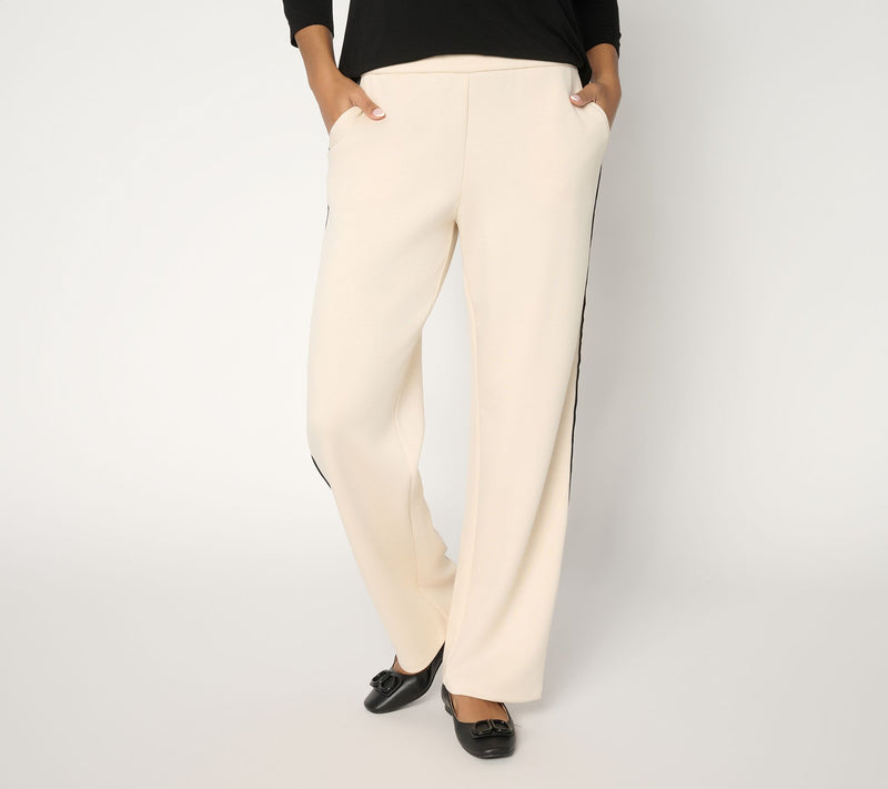 Susan Graver Weekend Petite Serene Knit Wide Leg Pant w/ Side Piping — View 14