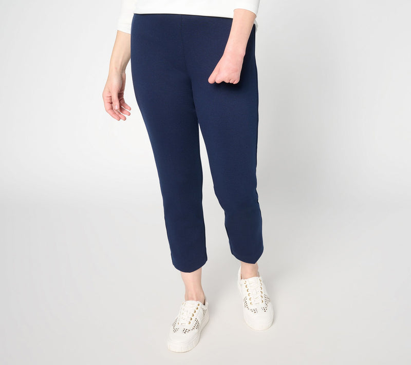 Susan Graver Regular Pique Knit Slim Leg Crop Pant — View 11