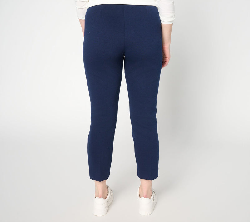 Susan Graver Regular Pique Knit Slim Leg Crop Pant — View 4