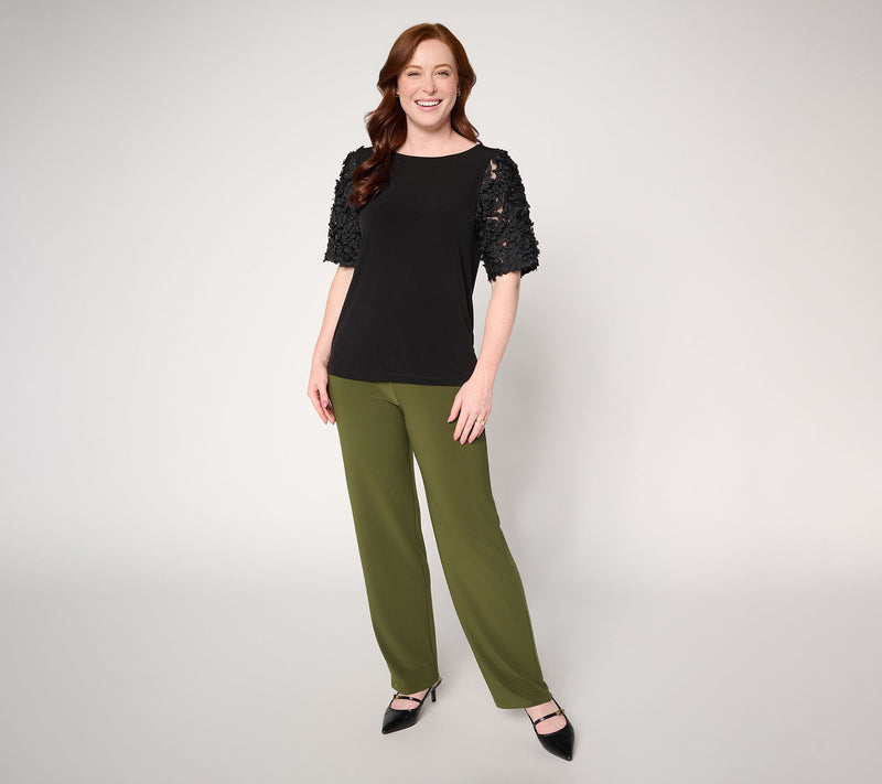 Susan Graver Petite LK Luxe Straight Leg Pants — View 15