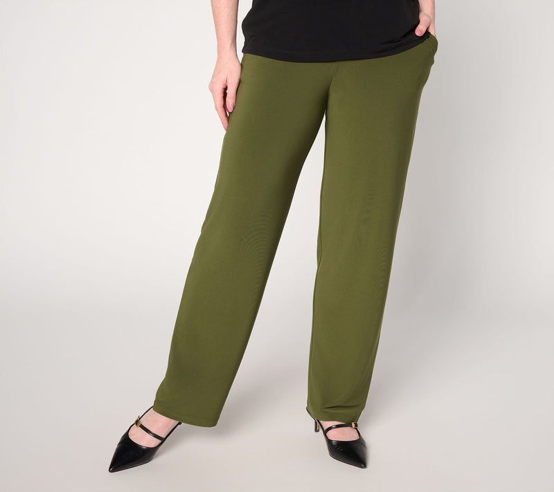Susan Graver Petite LK Luxe Straight Leg Pants — View 7