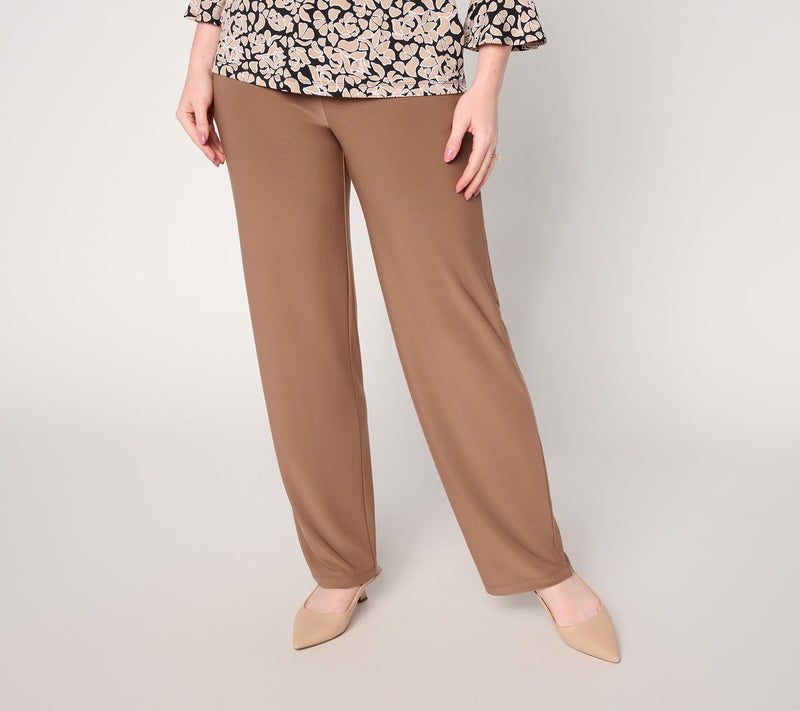 Susan Graver Petite LK Luxe Straight Leg Pants — View 5
