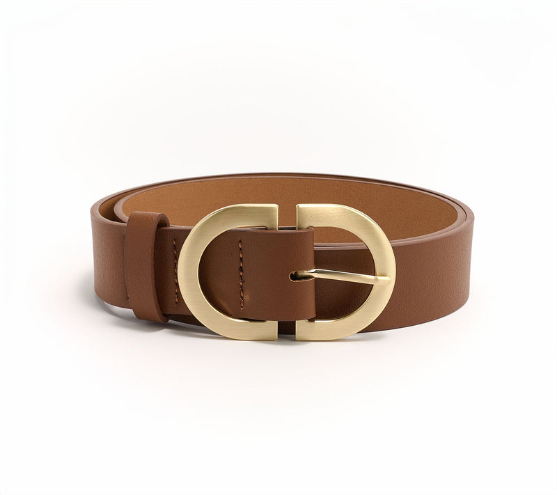 Susan Graver Faux Leather Belt with Novelty Metal Buckle — View 5
