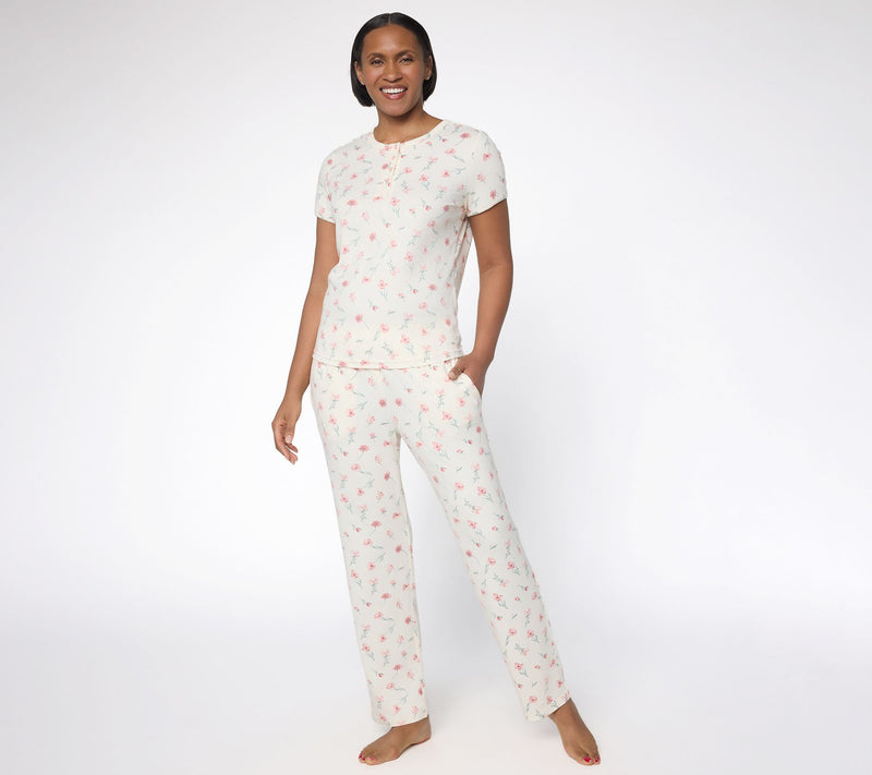 Berkshire Homewear Reg. Silky Smooth Henley and Pant Pajama Set — View 3