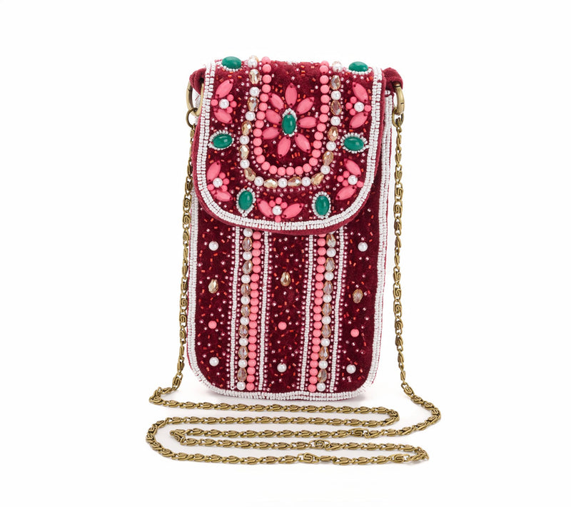 America & Beyond Embellished Mobile Phone Bag — Main view