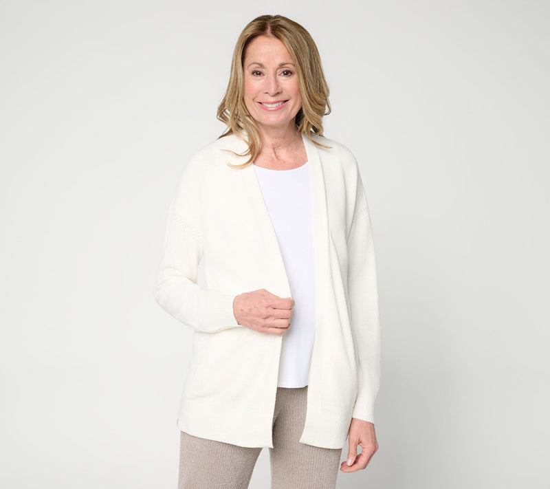 Barefoot Dreams Regular CozyChic Ultra Lite Placed Stitch Cardigan — View 16