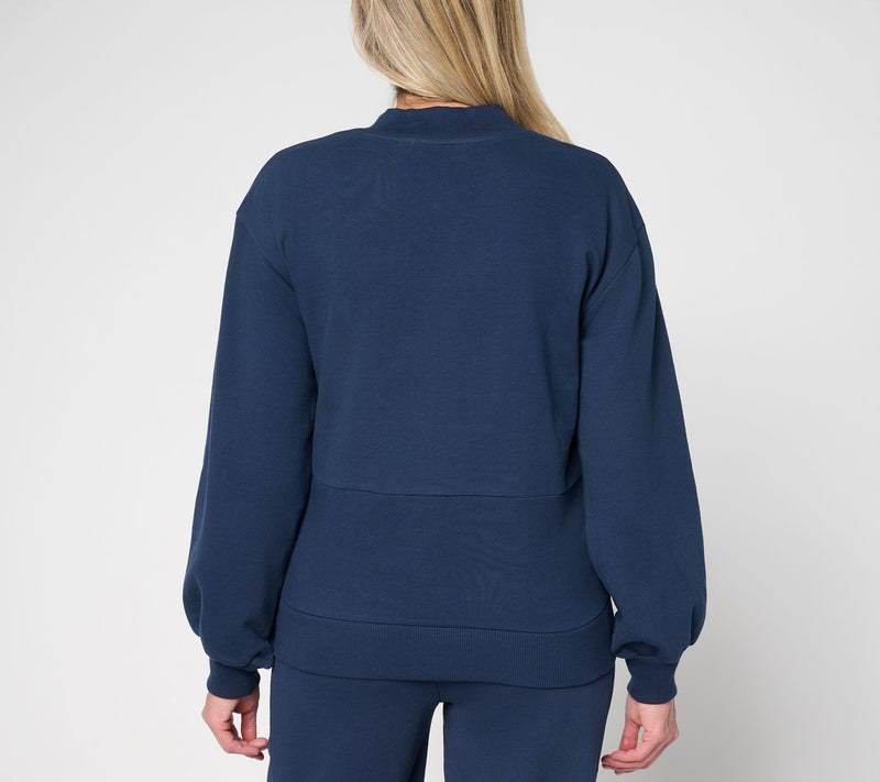 LOGO by Lori Goldstein French Terry Zip Front Bomber Jacket — View 4