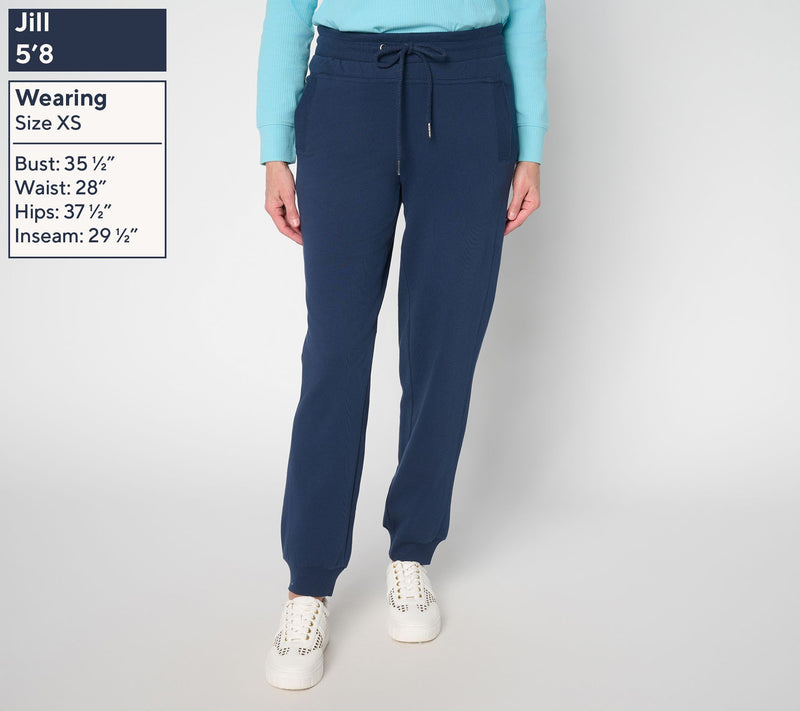LOGO by Lori Goldstein Regular French Terry Full Length Joggers — View 9