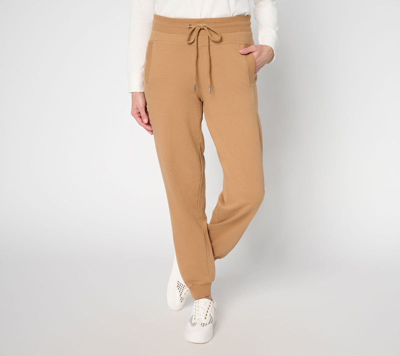 LOGO by Lori Goldstein Petite French Terry Full Length Joggers — Main view