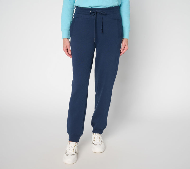 LOGO by Lori Goldstein Petite French Terry Full Length Joggers — View 5