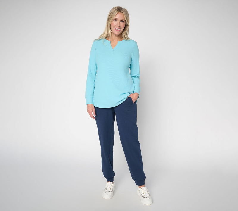 LOGO Principles by Lori Goldstein Split V-Neck Ribbed Top — View 5