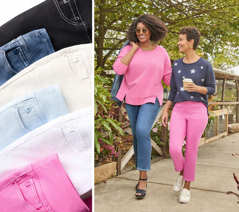 Belle by Kim Gravel Regular TripleLuxe Twill Topstitch Cropped Jean — View 15