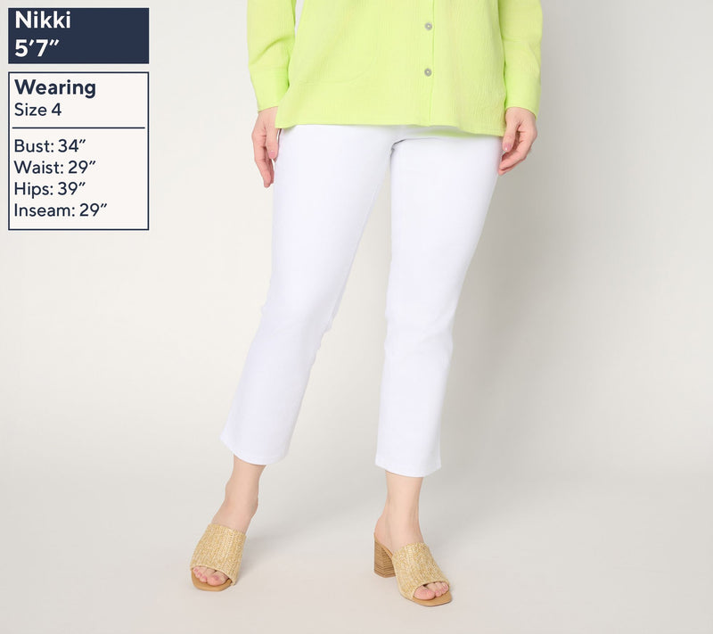 Belle by Kim Gravel Petite TripleLuxe Twill Topstitch Cropped Jean — View 11