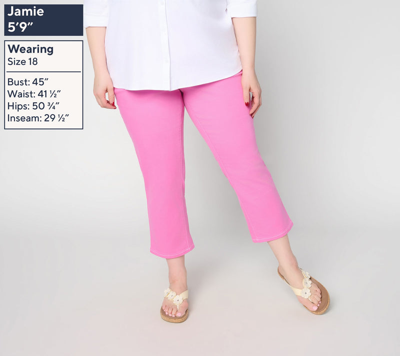 Belle by Kim Gravel Tall TripleLuxe Twill Topstitch Cropped Jean — View 10