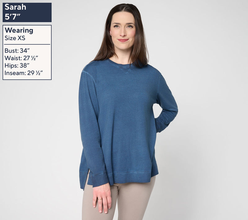 LOGO Principles by Lori Goldstein Overdyed Long Sleeve Top — View 3