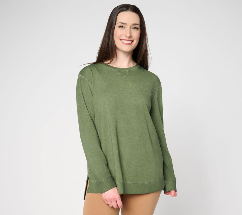 LOGO Principles by Lori Goldstein Overdyed Long Sleeve Top — View 12