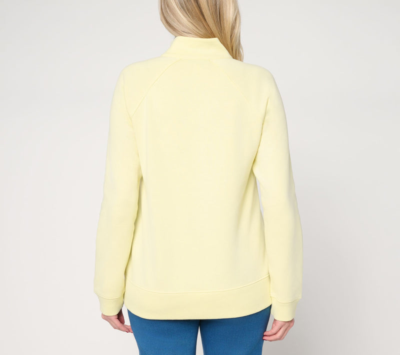 Susan Graver CloudSoft Fleece Quatrer Zip Sweatshirt — View 4