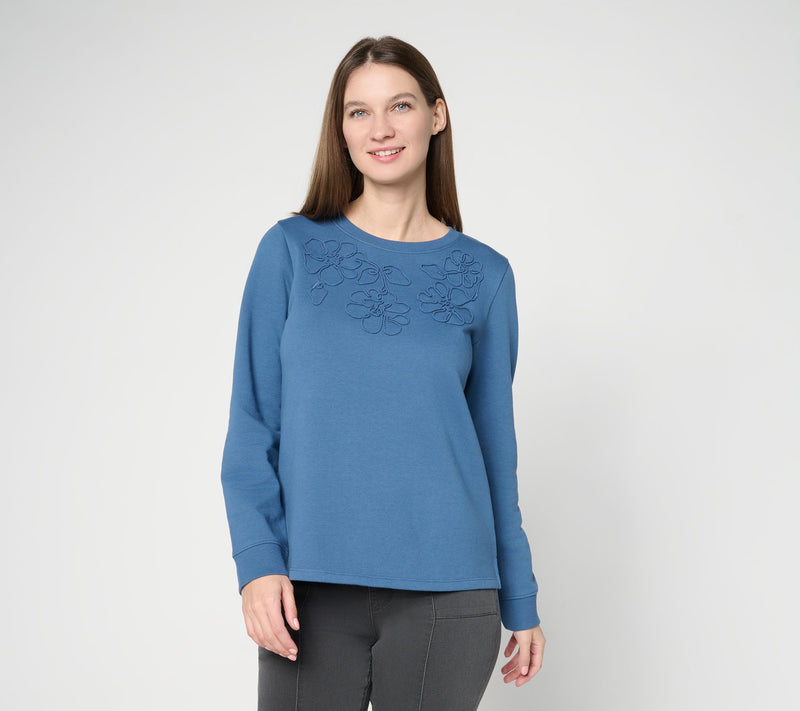 Susan Graver CloudSoft Fleece Sweashirt with Soutache — View 16