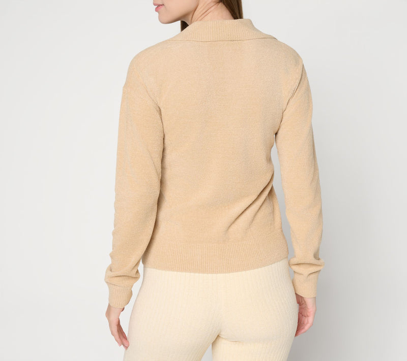 Barefoot Dreams CozyChic Ultra Lite Open Polo — View 7