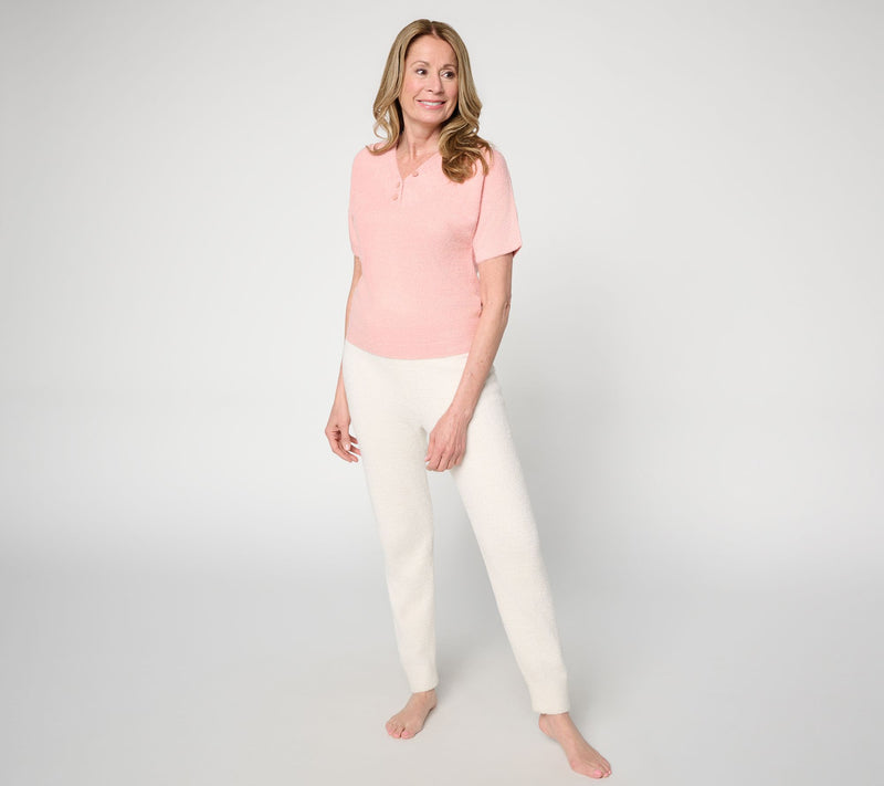 Barefoot Dreams CozyChic Lite Short Sleeve Dolman Henley — View 5