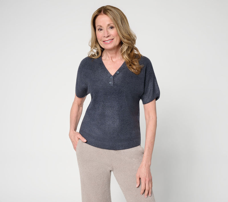 Barefoot Dreams CozyChic Lite Short Sleeve Dolman Henley — View 15