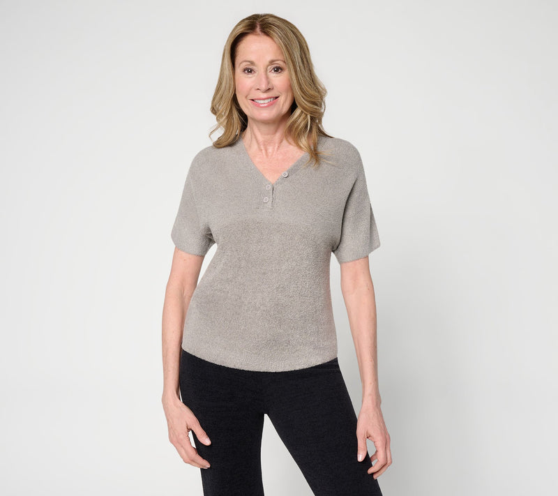 Barefoot Dreams CozyChic Lite Short Sleeve Dolman Henley — View 18