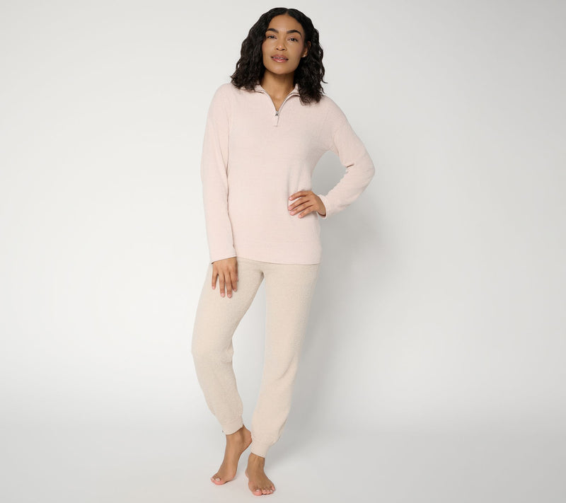 Barefoot Dreams CozyChic Ultra Lite Rib Pointelle Half Zip Tunic — View 4