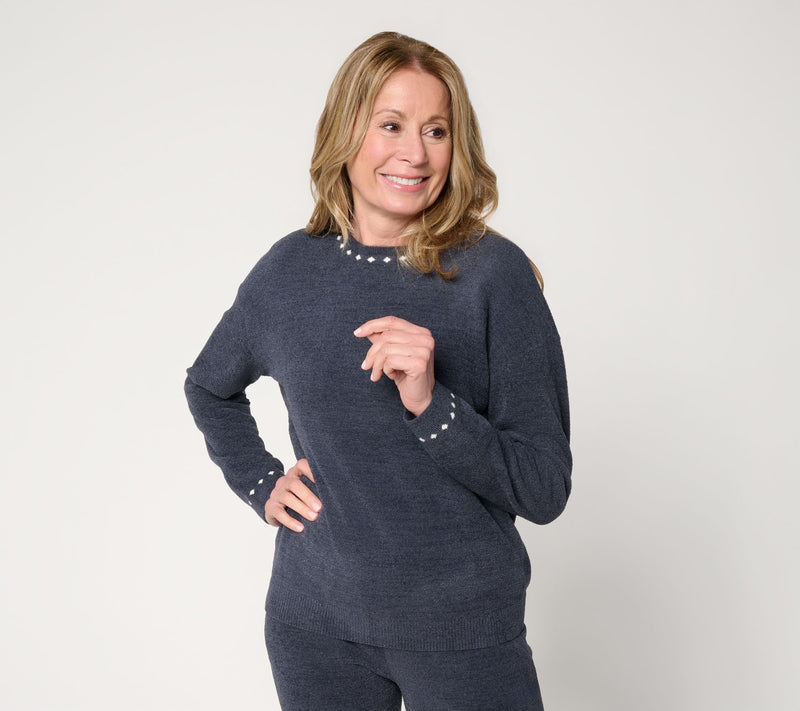Barefoot Dreams CozyChic Ultra Lite Mini Diamond Crewneck — View 7