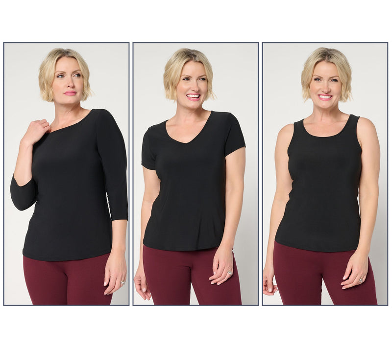 Women with Control Trio of Knit Tops — View 3