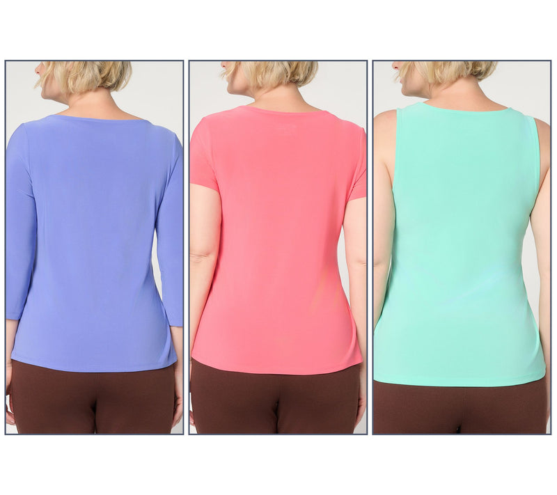 Women with Control Trio of Knit Tops — View 10
