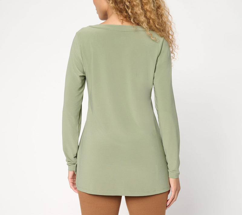 Women with Control Grommet Scoop Neck Como Jersey Top — View 4