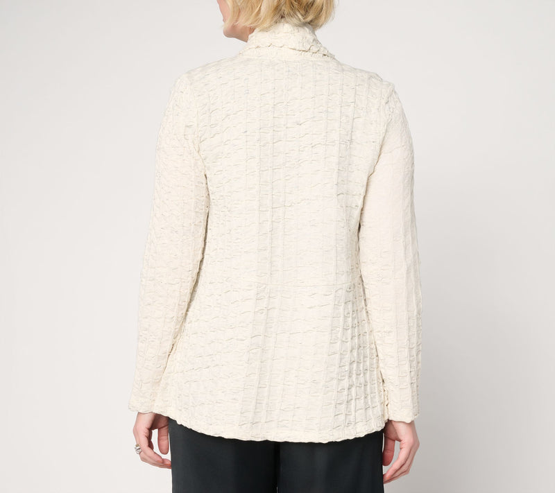 Women with Control Textured Knit Open Front Cardigan — View 4