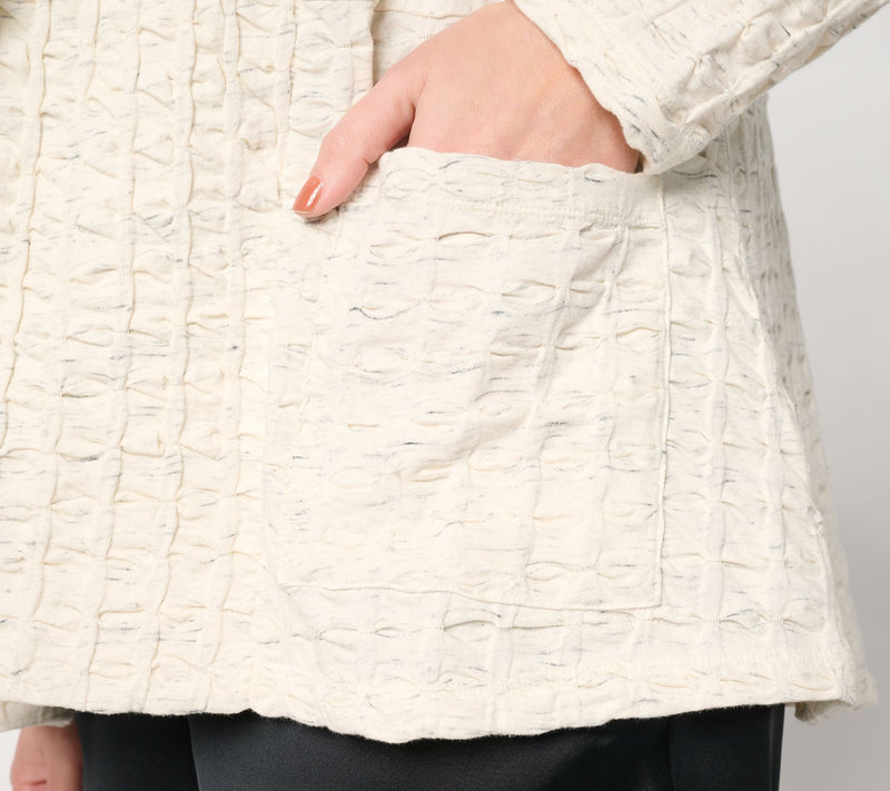 Women with Control Textured Knit Open Front Cardigan — View 6