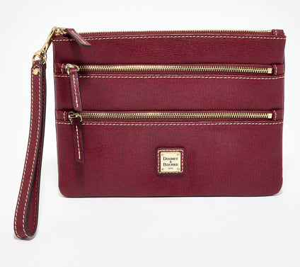 Dooney & Bourke Saffiano Large Triple Zip Wristlet