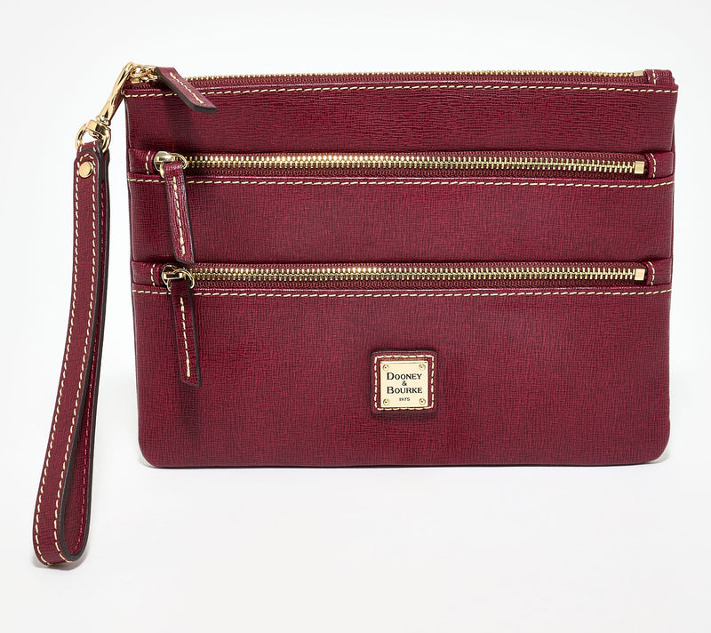 Dooney & Bourke Saffiano Large Triple Zip Wristlet — Main view
