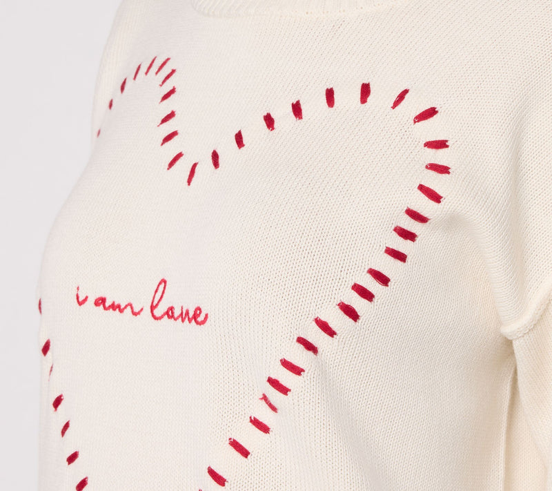 Peace Love World 100% Cotton Novelty Motif Sweater — View 6