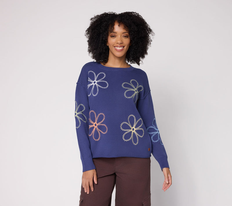 Peace Love World 100% Cotton Novelty Motif Sweater — View 18