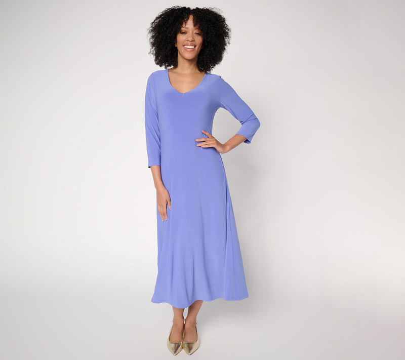 Women with Control Regular Como Jersey Fit and Flare Midi Dress — View 11