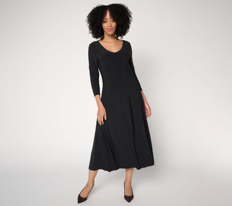 Women with Control Regular Como Jersey Fit and Flare Midi Dress — View 13
