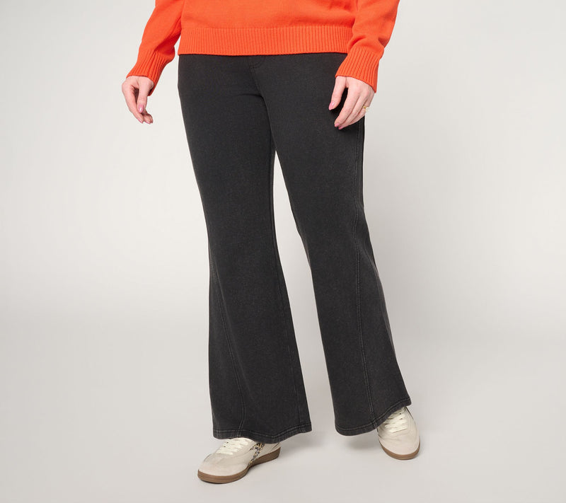 Peace Love World Washed French Terry Petite Pull on Trouser — View 3