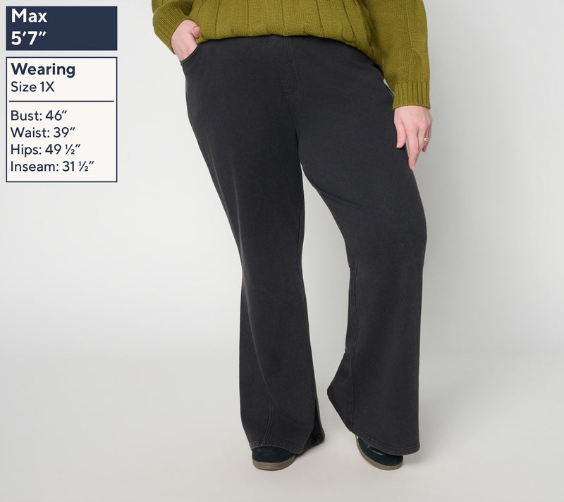 Peace Love World Washed French Terry Petite Pull on Trouser — View 8